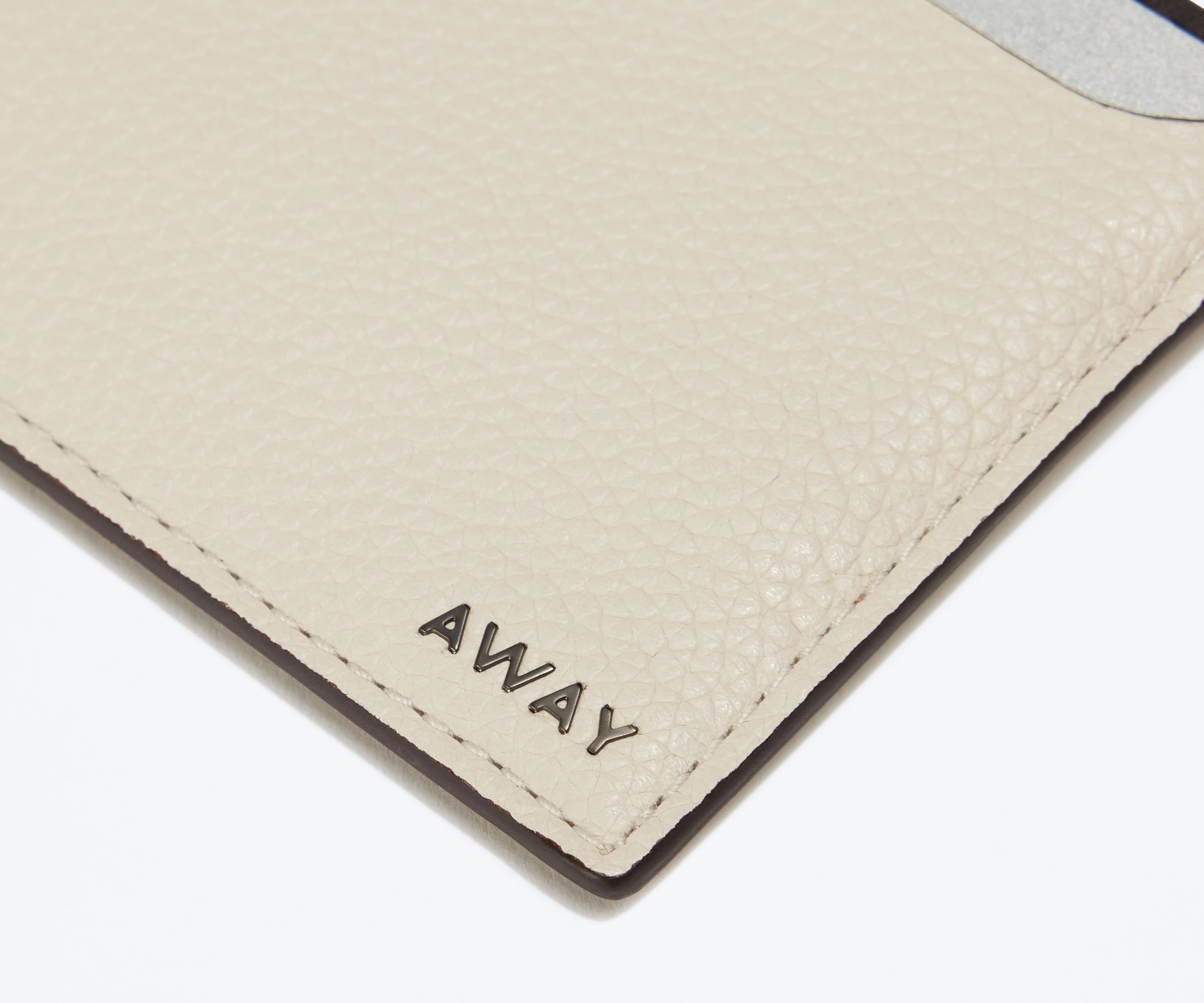 Detailed view of the pebbled leather material