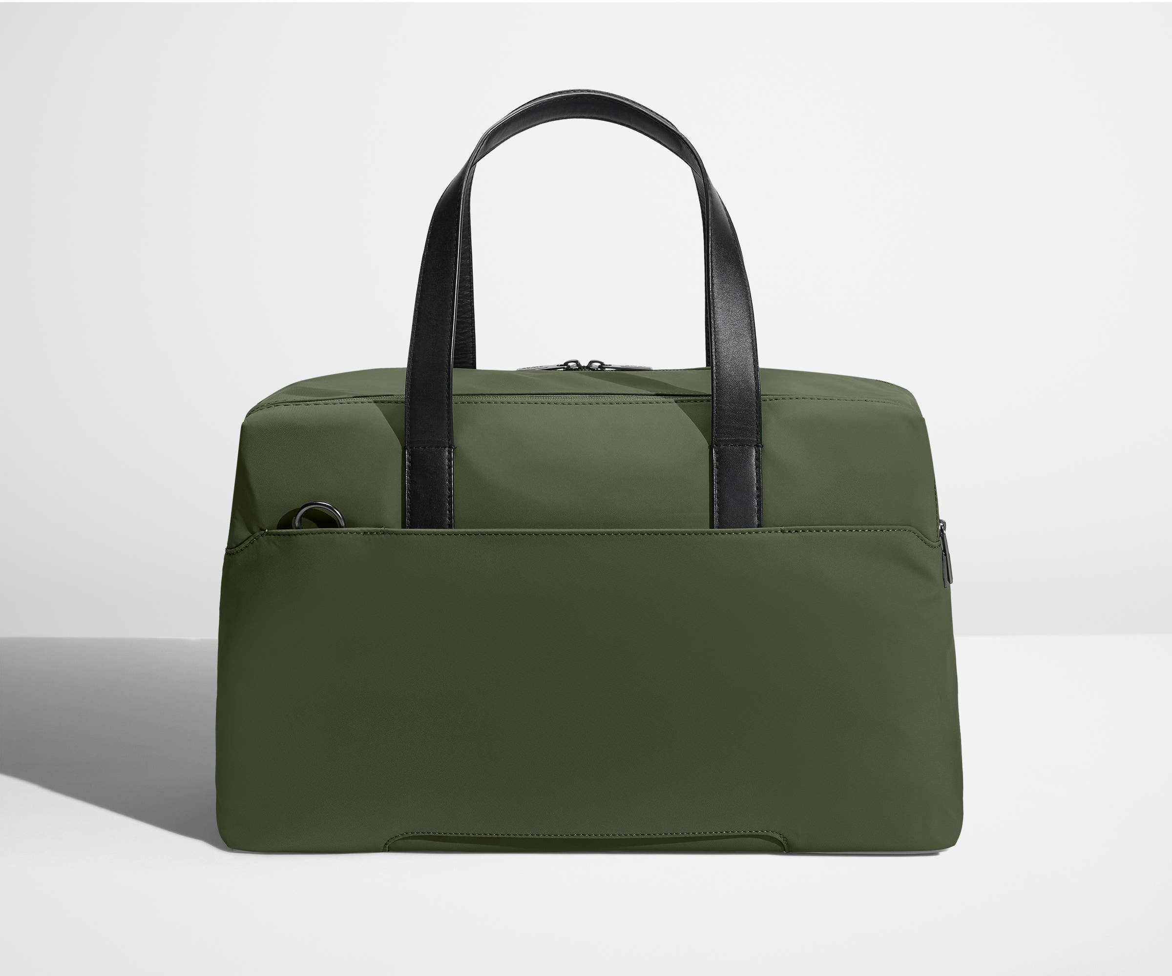 Back view of The Overnight bag with trolley sleeve pass-through