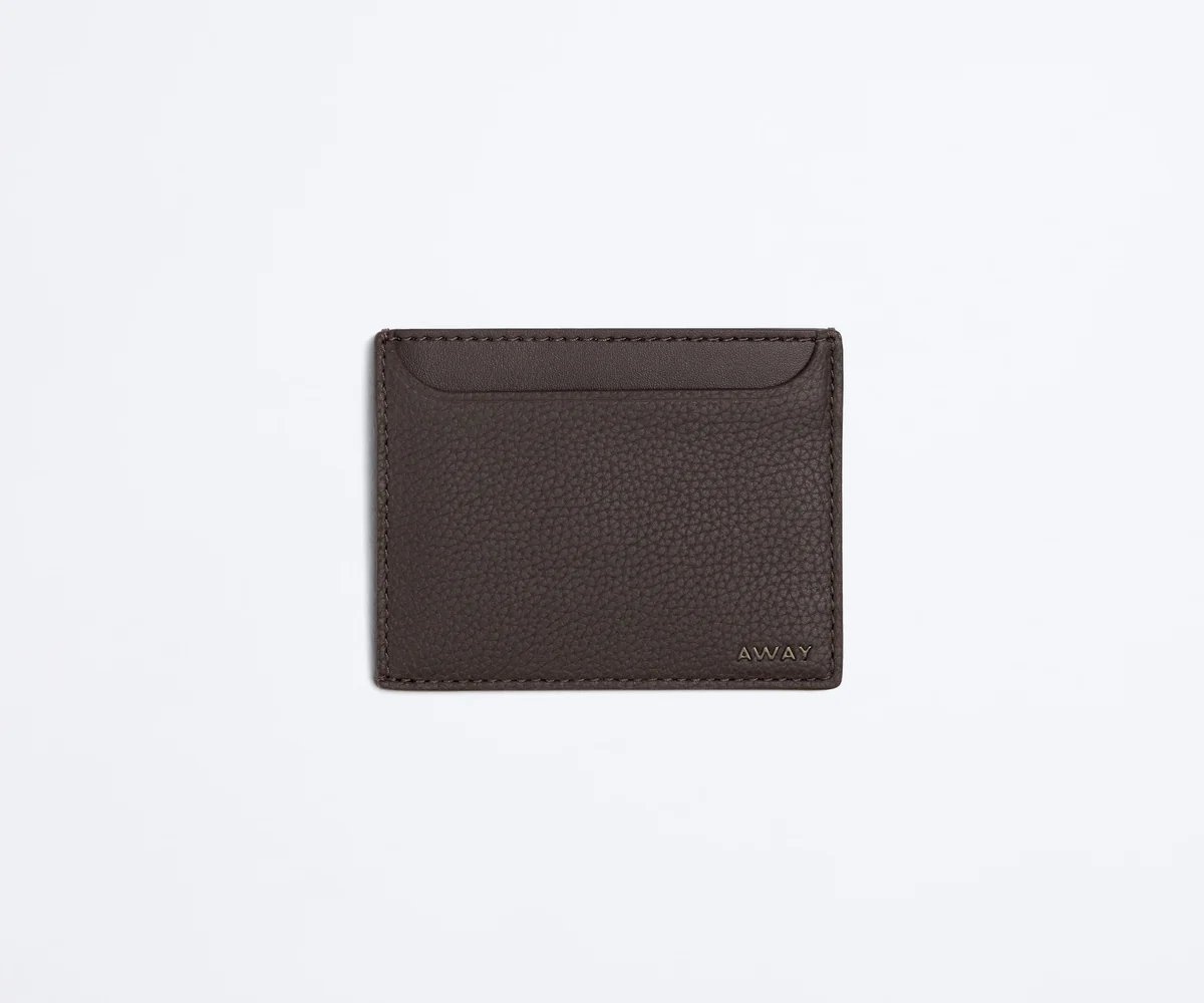 Front product view of the Card Case in Espresso Brown