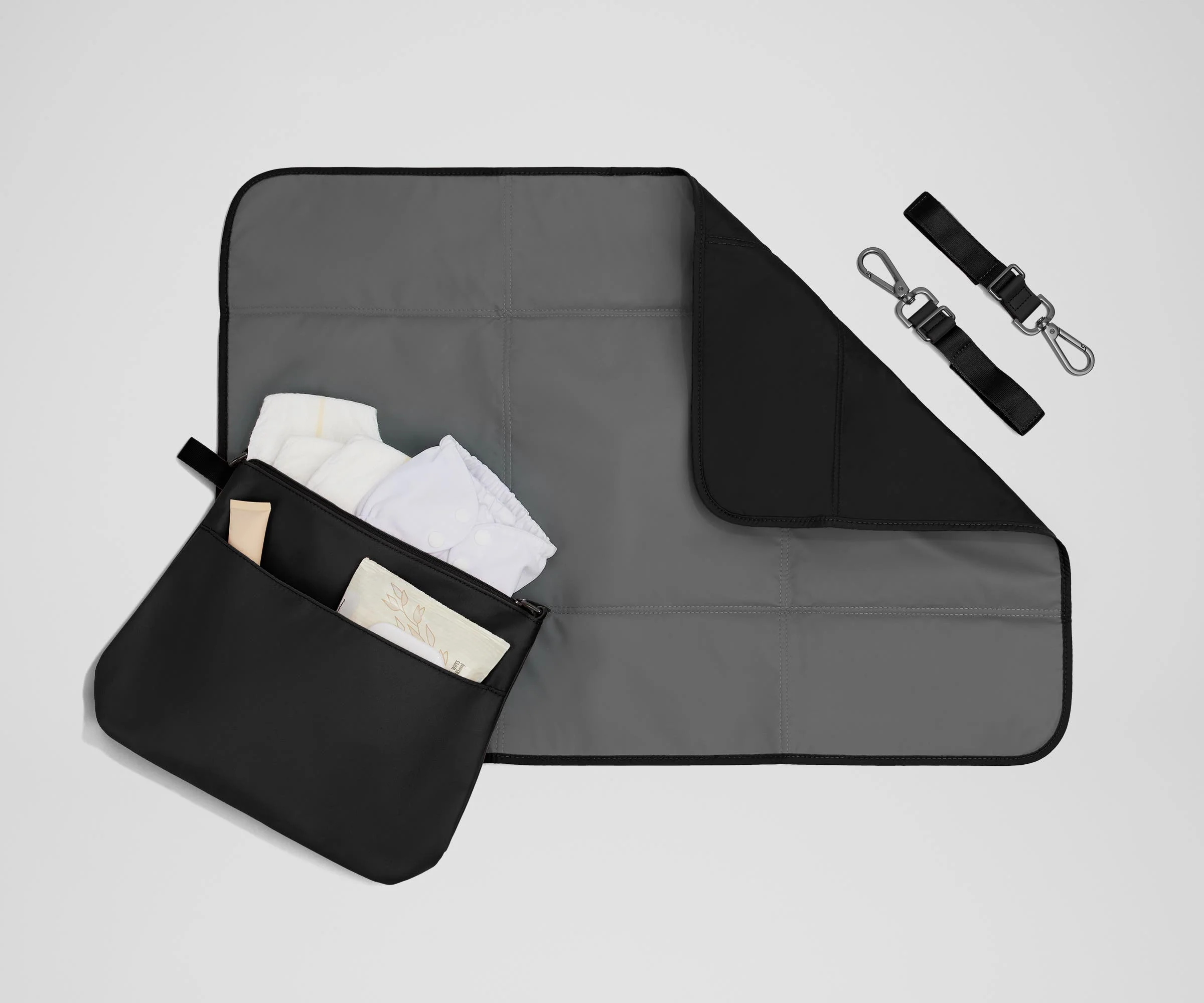 Stroller clips, Carry-All Pouch, and changing pad