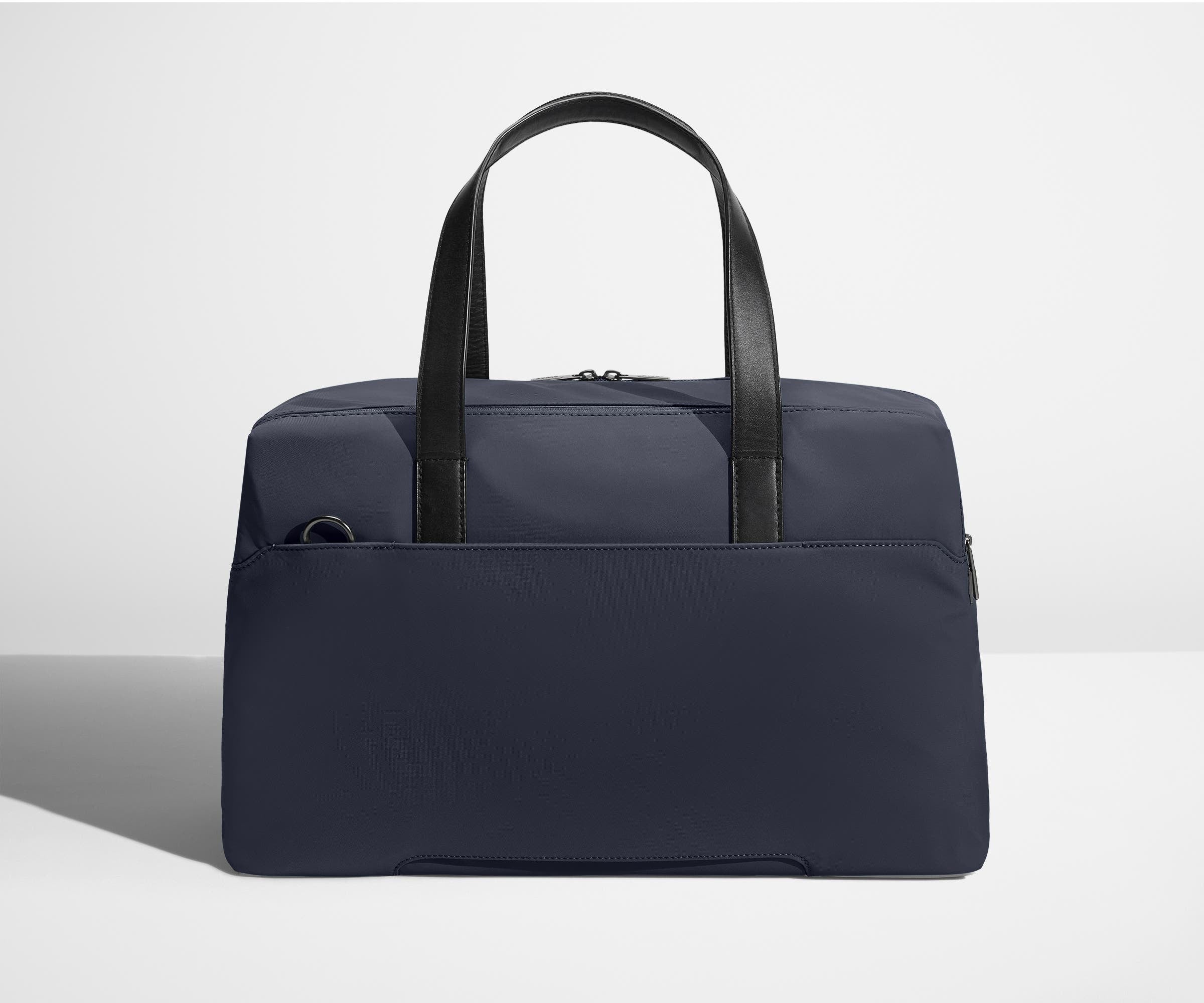 Back view of The Overnight bag with trolley sleeve pass-through