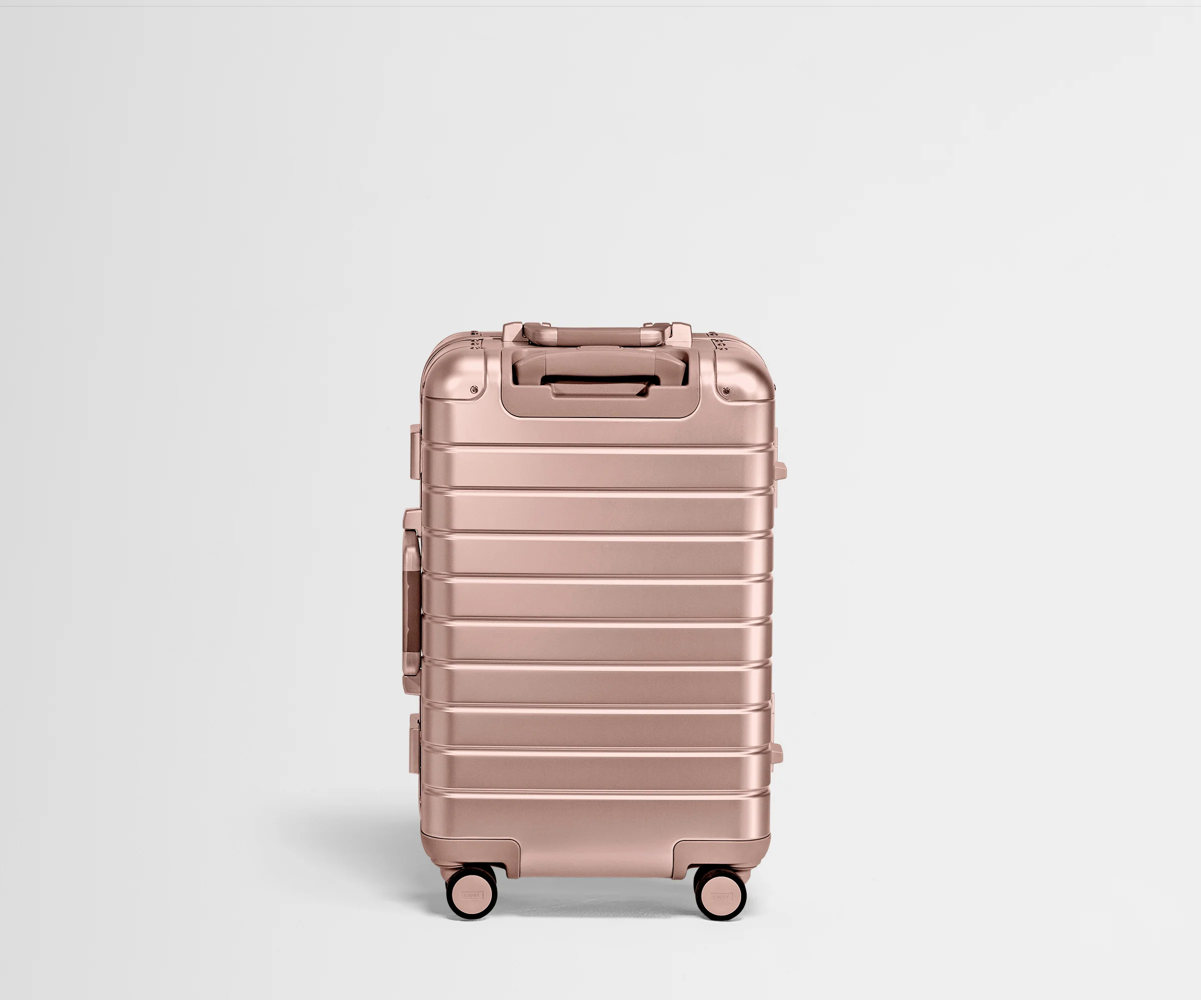 Back view of The Bigger Carry-On: Aluminum Edition in Rose Gold