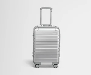 Front view of an Aluminum Carry-On suitcase