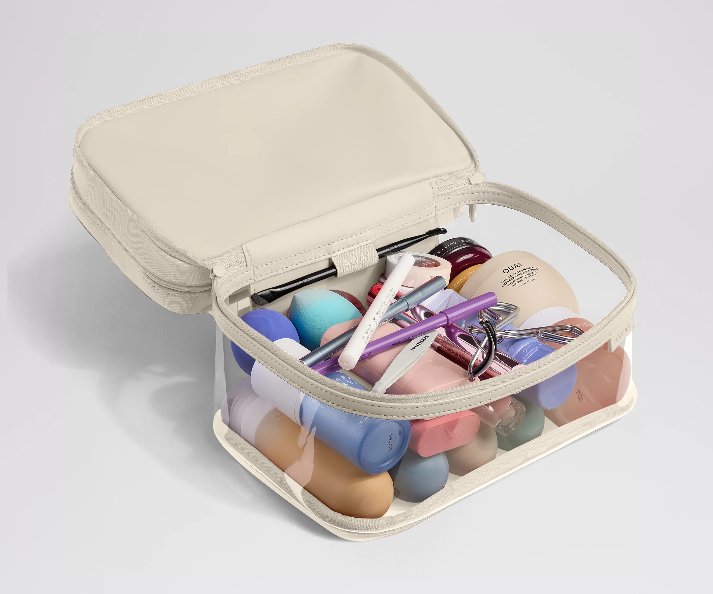 Clear Cosmetic Case in Salt White