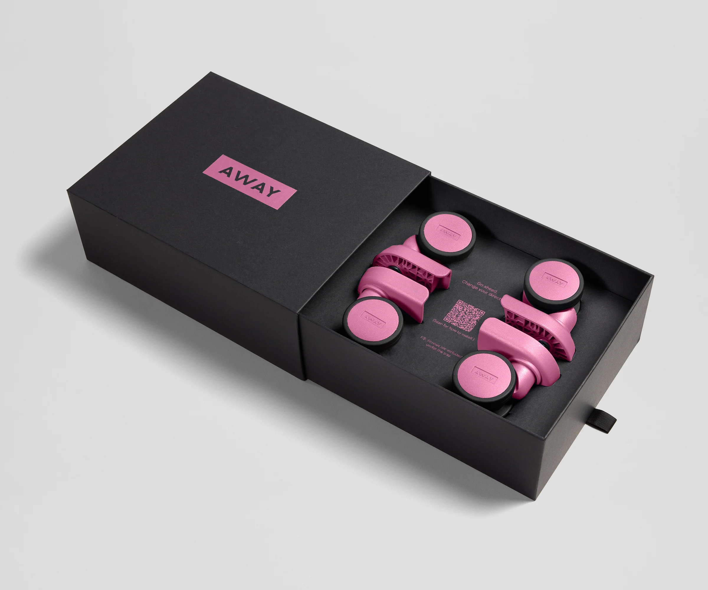 Custom Carry-On Wheel Set in Peony Pink