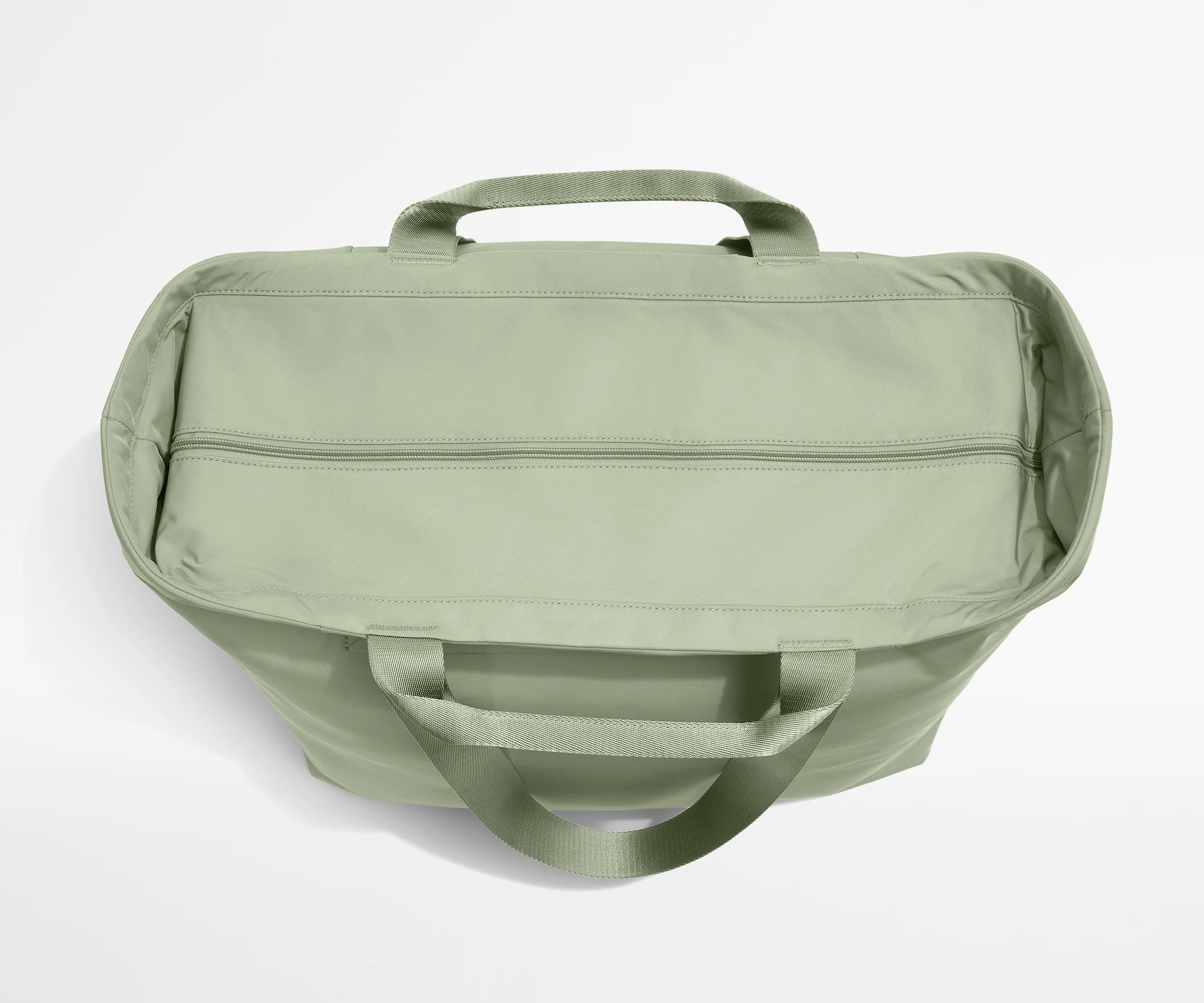 Top-down view of the Large Featherlight Tote showing zipper opening