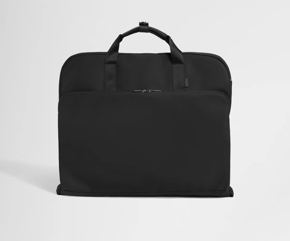 Front product view of the Garment Bag in Jet Black