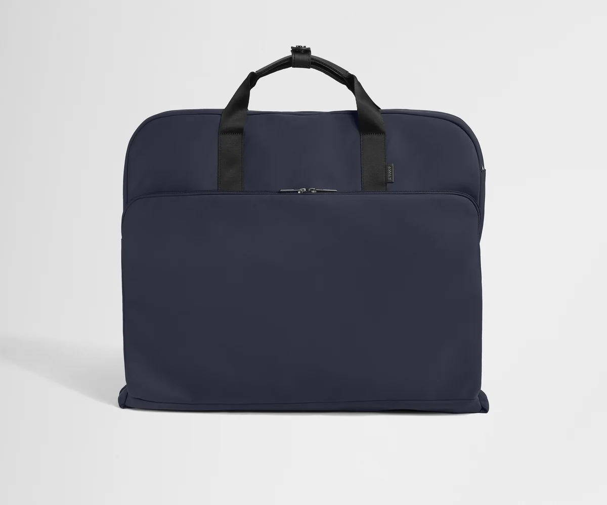 Front product view of the Garment Bag in Navy Blue