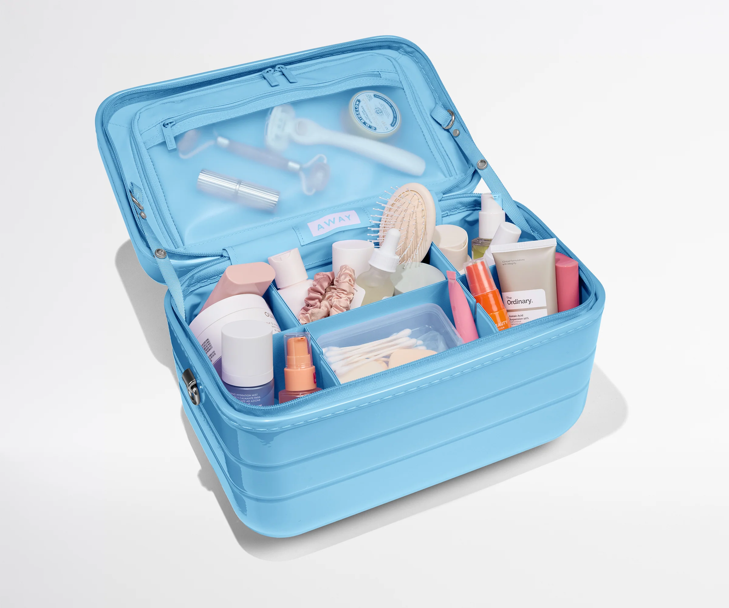 The Train Case in Glazed Opal Blue