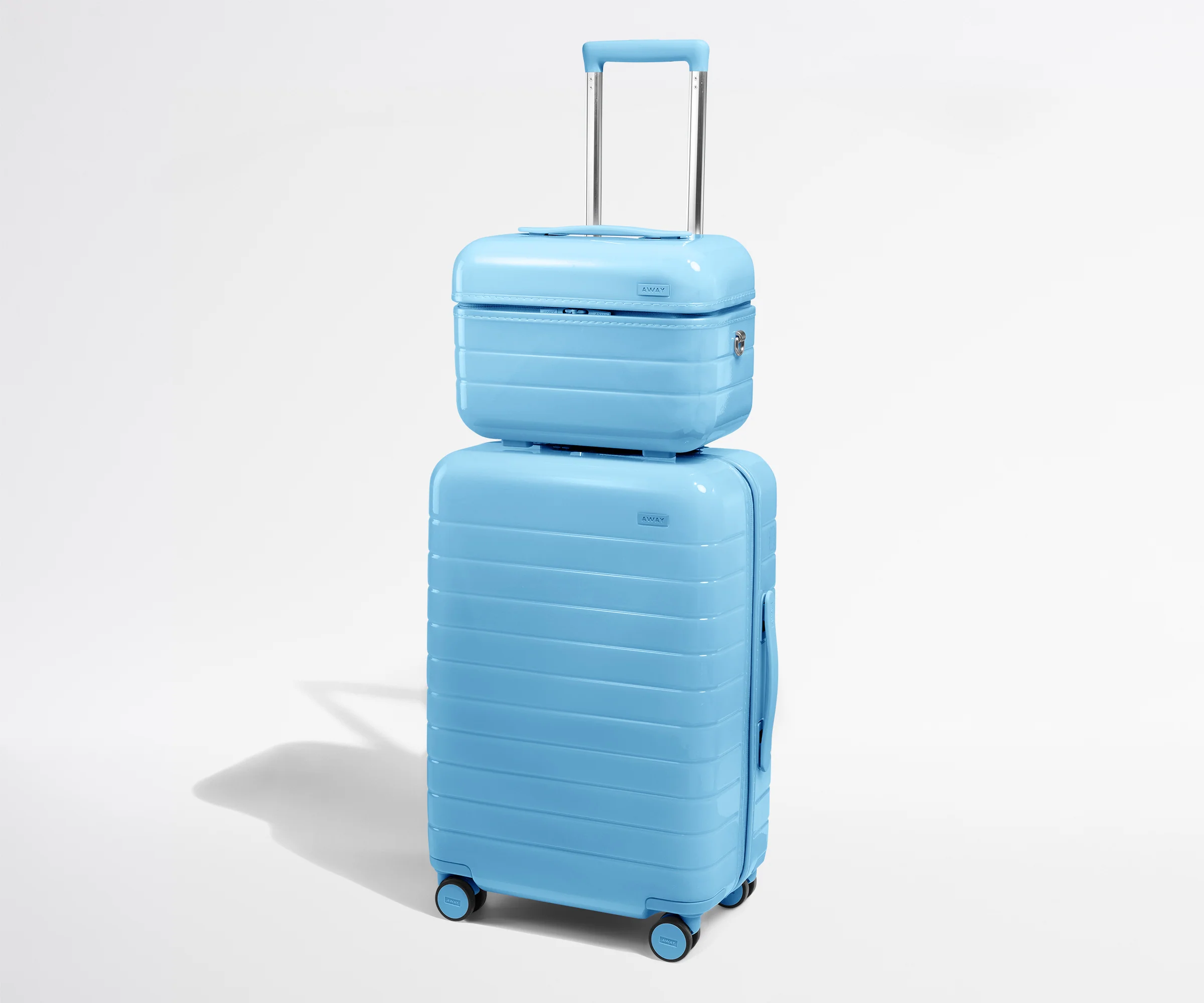 The Train Case in Glazed Opal Blue