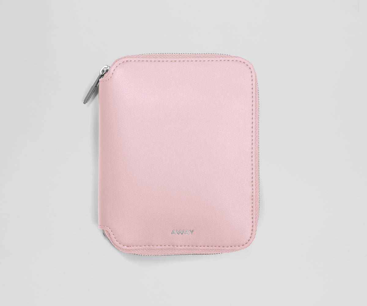 Pink zippered jewelry case