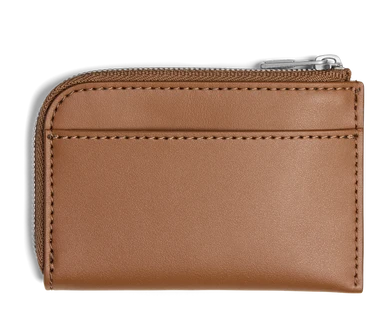 Zip Card Case in Saddle Brown