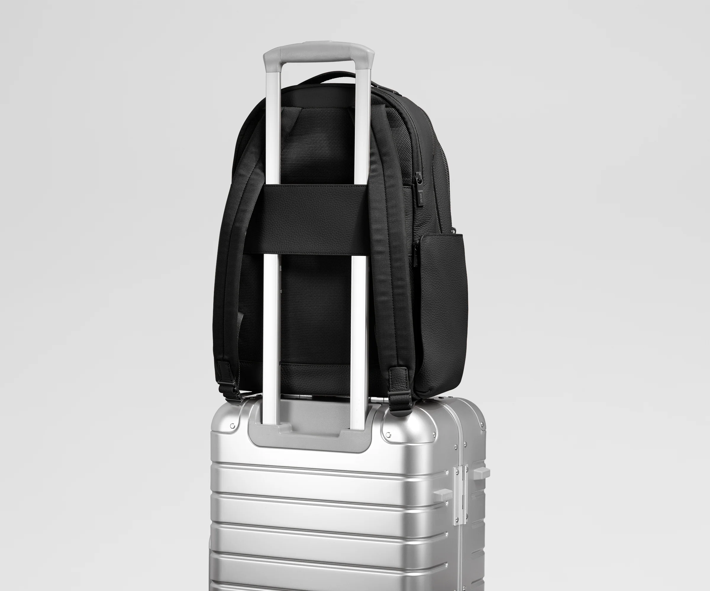 Leather Backpack in Jet Black