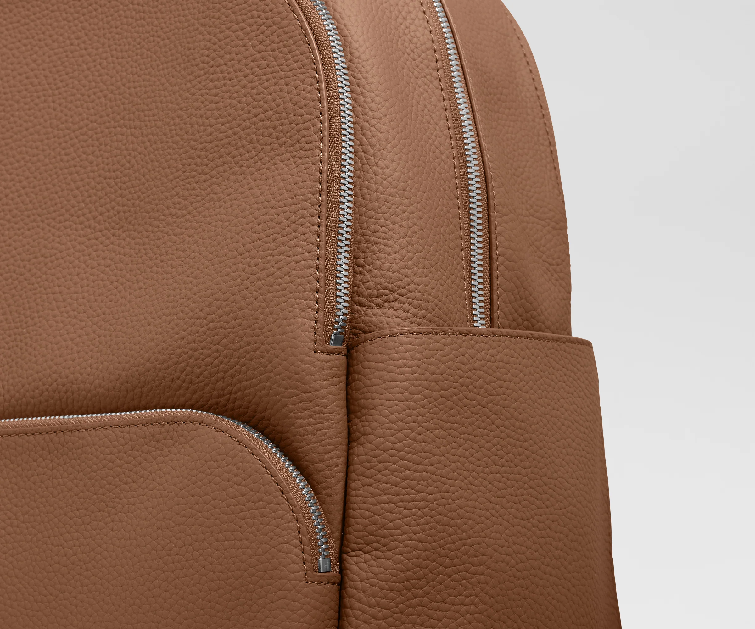 Leather Backpack in Saddle Brown