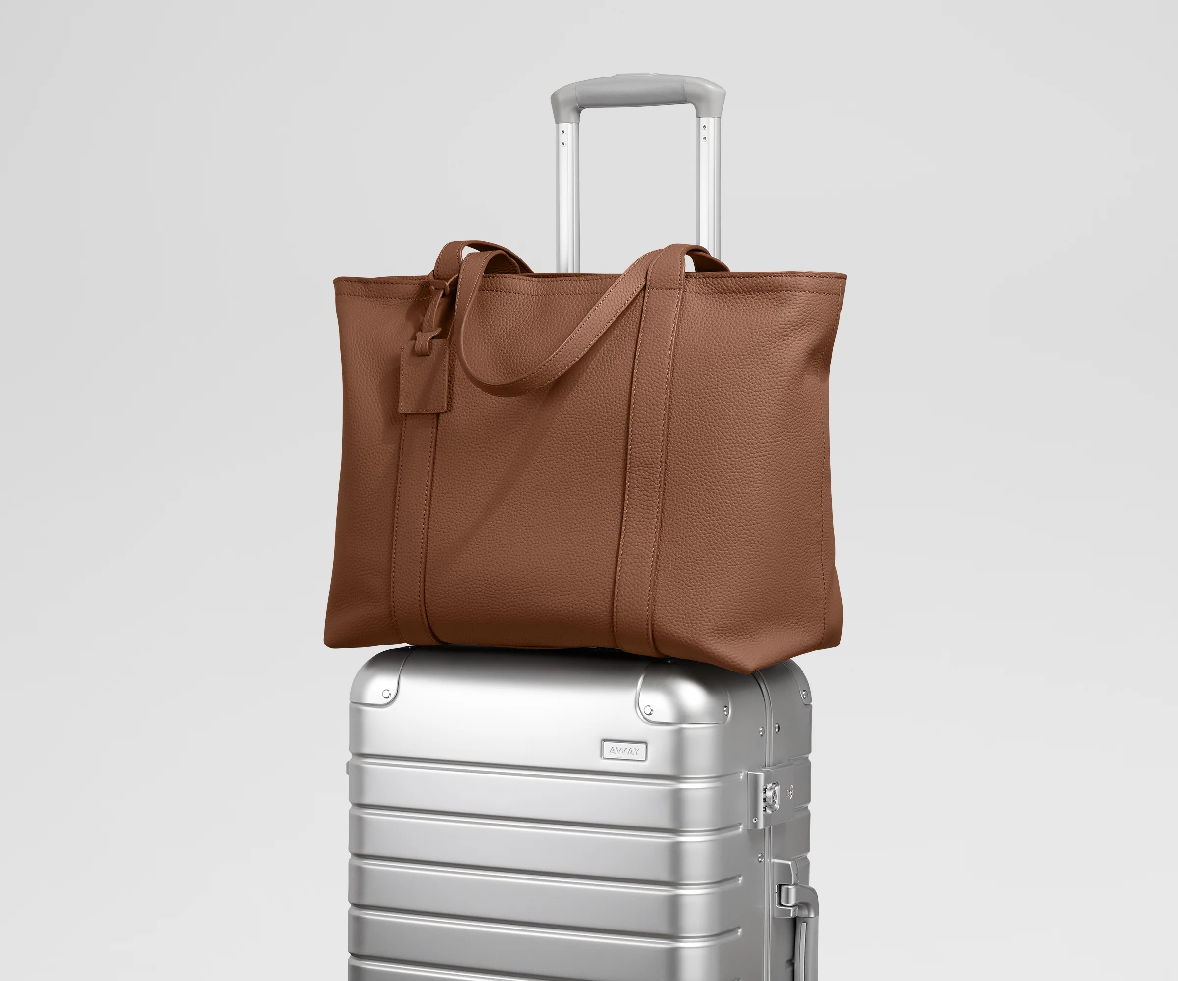 Leather Tote in Saddle Brown
