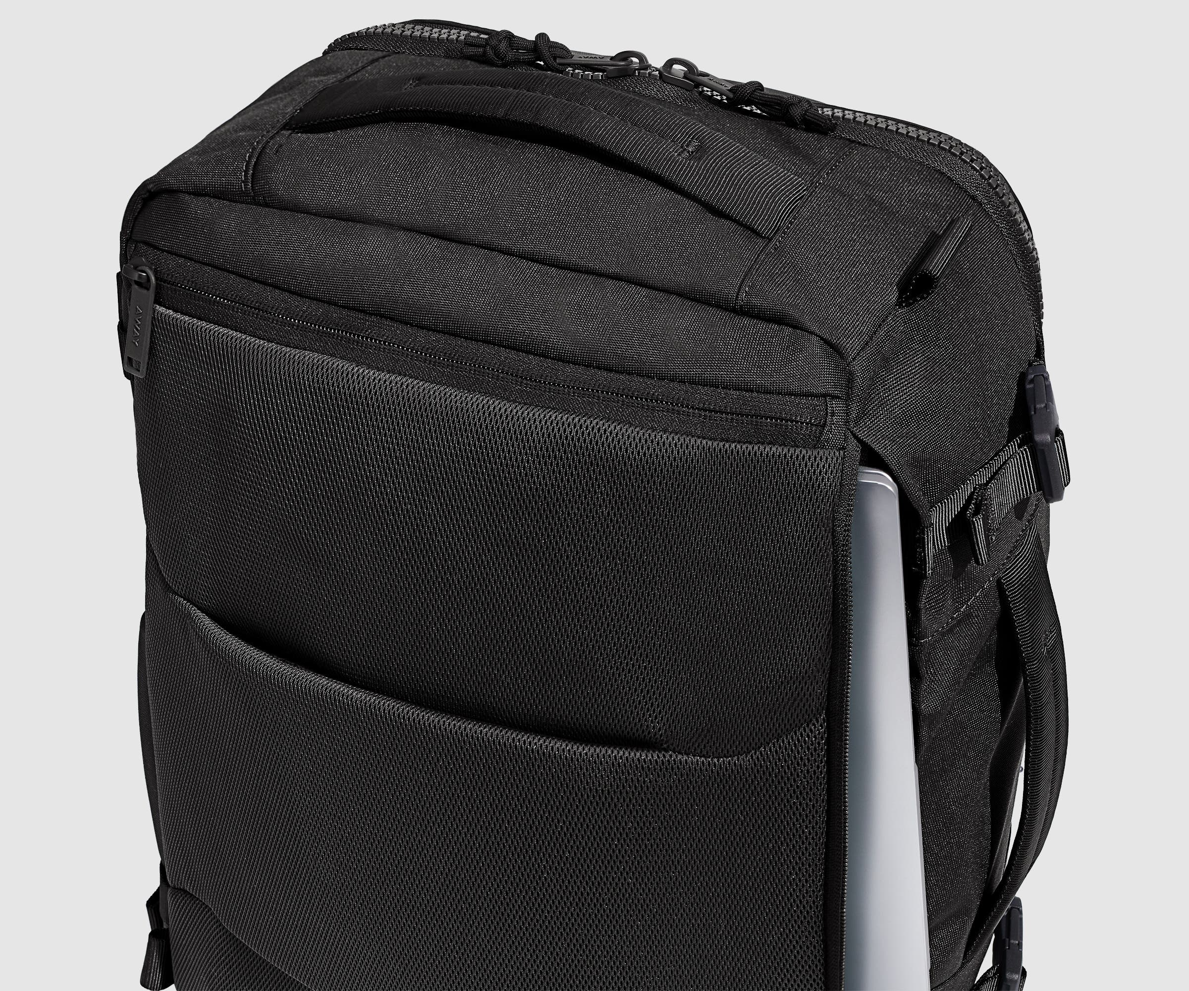 13" laptop shown in the exterior laptop pocket