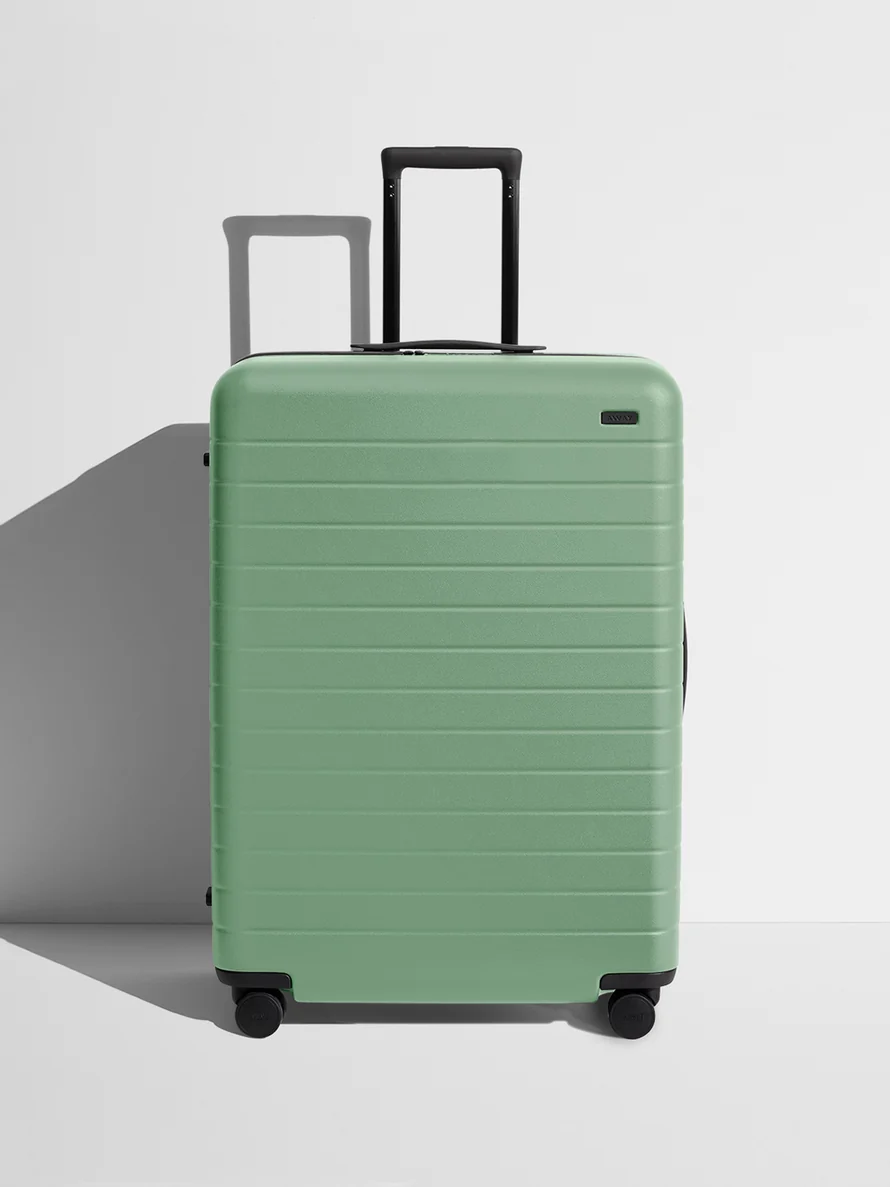 Front view of a Sea Green Large suitcase