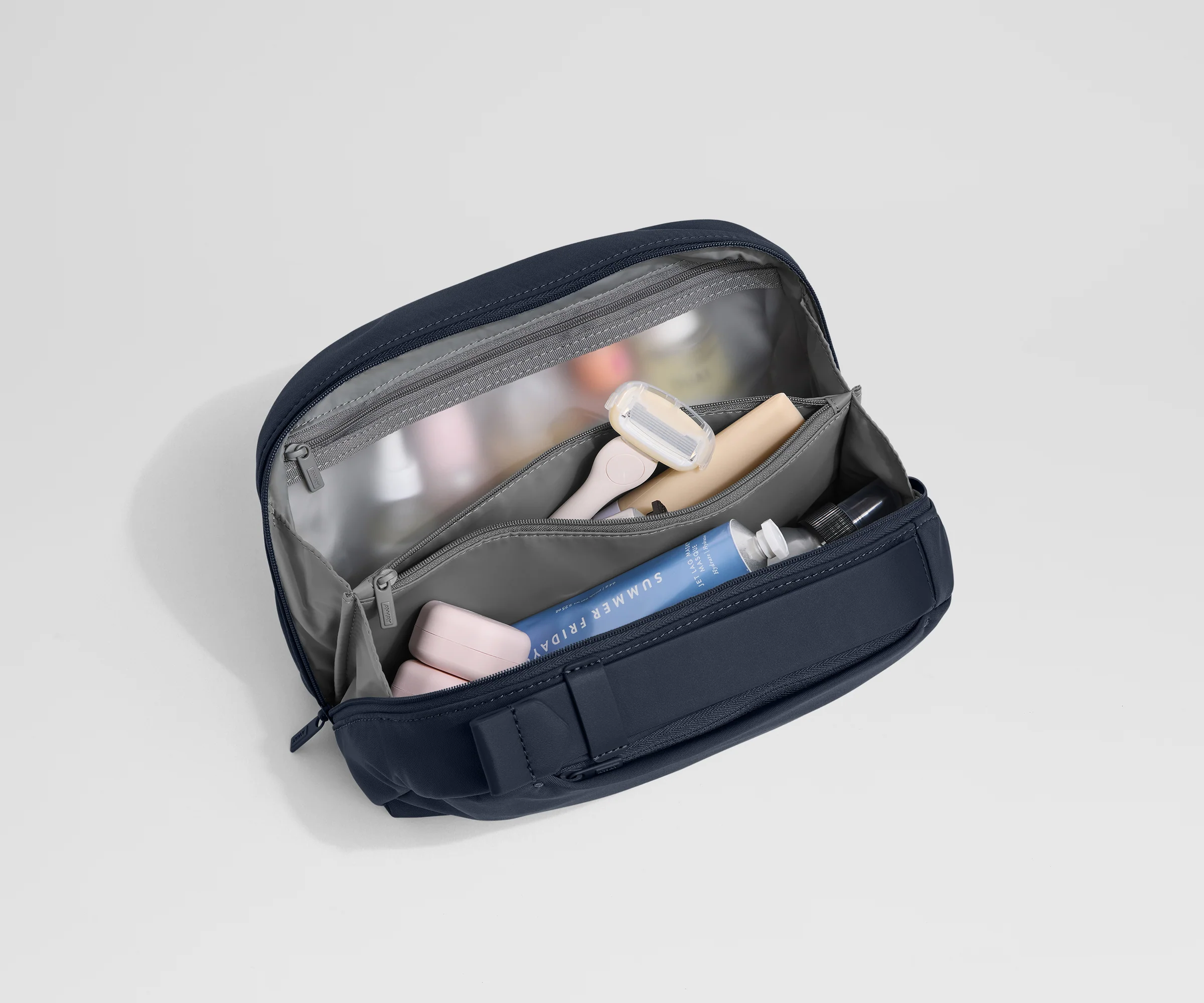 Large Toiletry Bag in Navy Blue