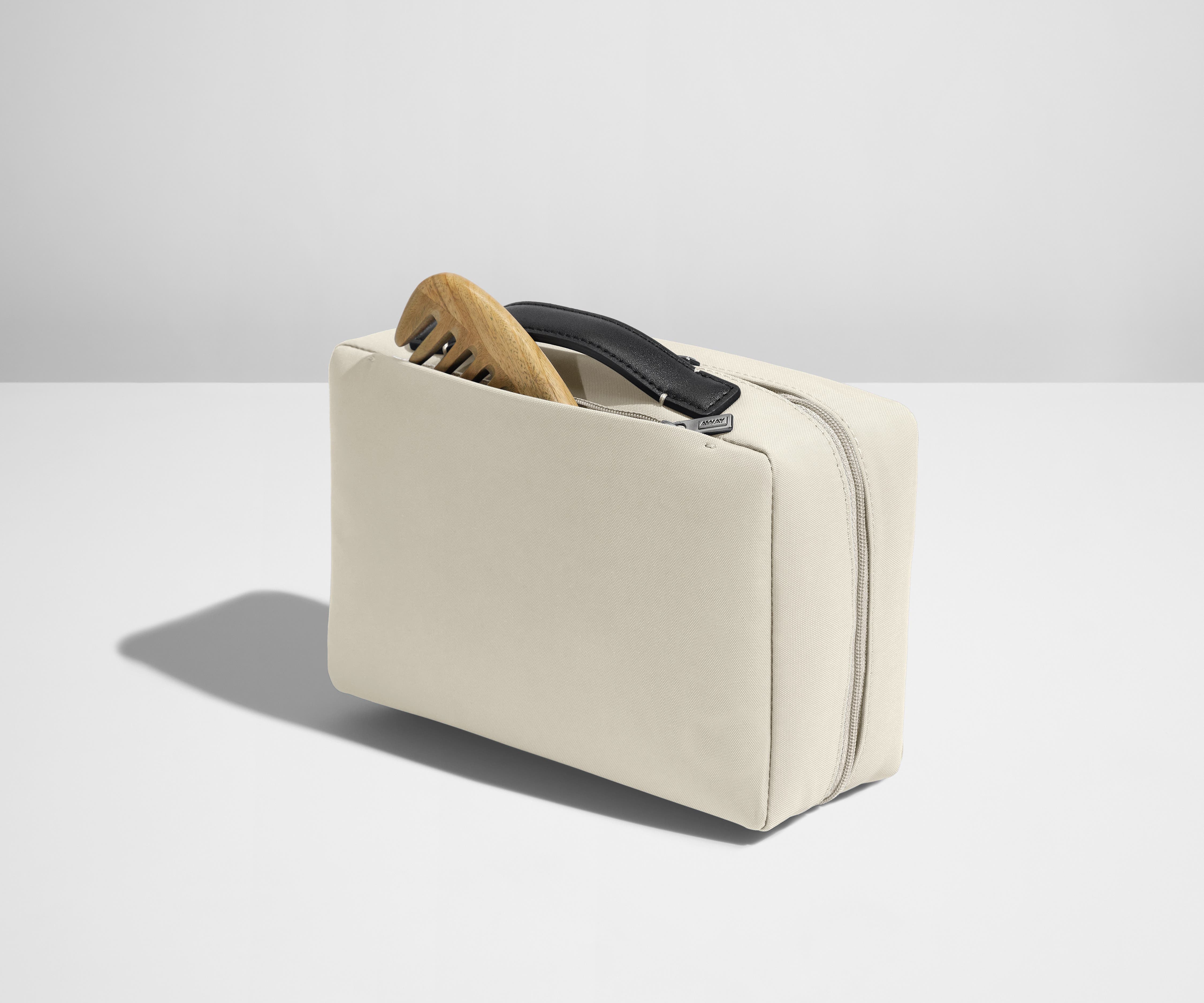 Comb packed in the exterior zip pocket