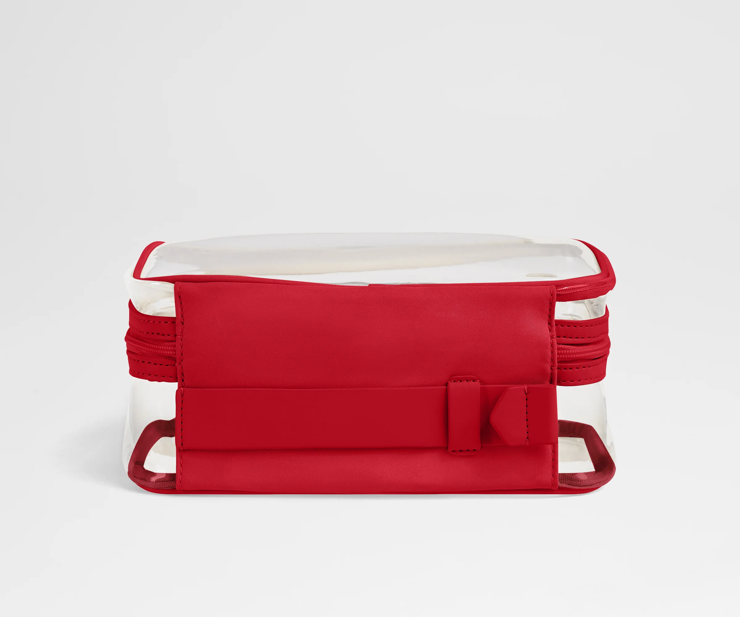 Clear Toiletry Bag in Cherry Red