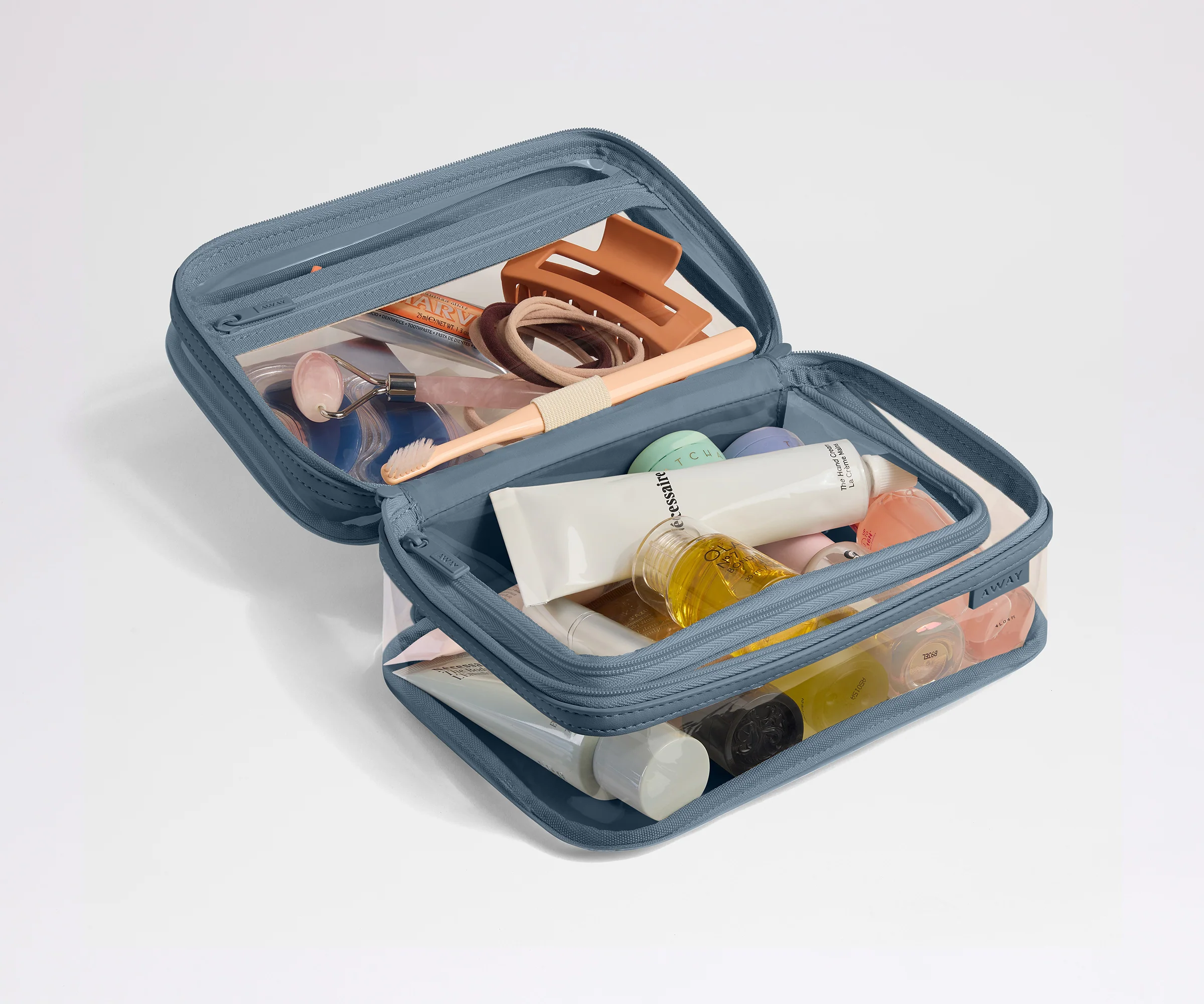 Clear Toiletry Bag in Coast Blue