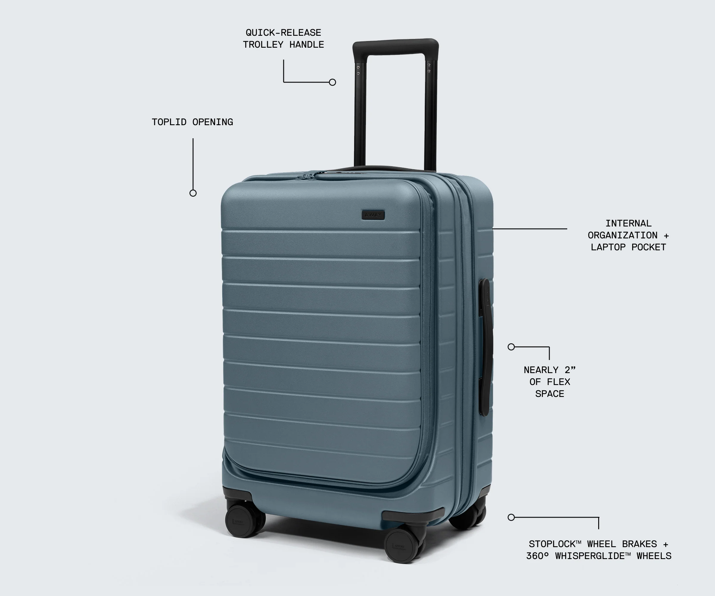 Topside Bigger Carry-On in Blush Pink