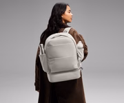 Person wearing the Double Diaper Backpack