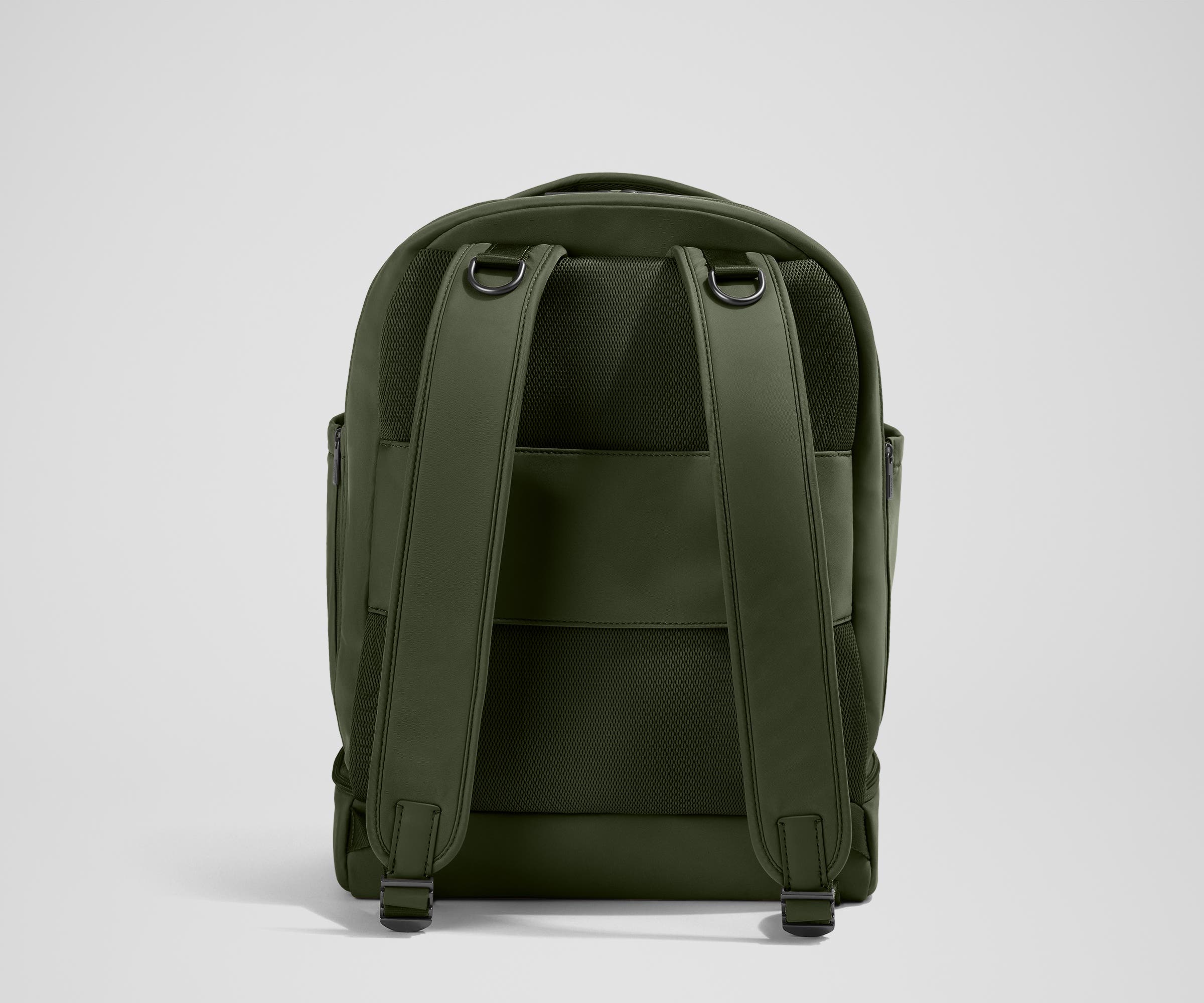 Back view of the Diaper Backpack showing the padded shoulder straps and trolley sleeve